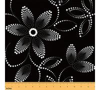 Abstract Flowers Fabric by The Yard Artistic Floral Plants DIY Craft Hobby Fabric by The Yard White Ombre Polka Dot Decorative Fabric for Upholstery and Home Accents,1 Yard