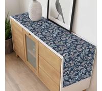 Abstract Flowers Table Runner 13x108 inch Blue Dandelion Lavender Floral Wild Botanical Leaves Navy Cotton Linen Dining Table Runner Ideal for Dresser Kitchen Coffee Tables - Machine Washable