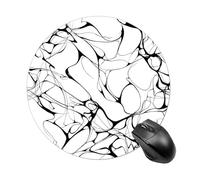 Abstract Flowing Energetic Currents Mousepad Round Computer Mousepad Waterproof Gaming Mousepads with Non-Slip Rubber Base Mousepads Mousemat for Laptop Office 20 CM