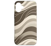 Abstract Flowing Wave Lines Minimal Modern Retro Design Case for iPhone 16 Plus