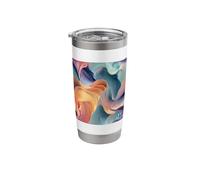 Abstract Fluid Fold Pastel Wave Pattern Stainless Steel Insulated Tumbler