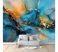 Abstract Fluid Texture Mineral Luxury Wall Mural Photo Wallpaper, Navy Blue Non-Woven Feature Wall Decor for Living Room, Bedroom & Study 400 x 280 cm