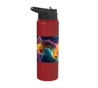 Abstract Fluid Waves Soft Pastel Aesthetic Stainless Steel Insulated Water Bottle