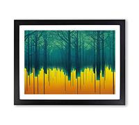 Abstract Forest Art Framed Wall Art Print A2 Black | Ready to Hang, Premium Gi Paper, Fade-Resistant Inks, Securely Packaged, UK Made