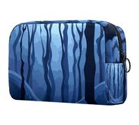 Abstract Forest Illustration Cosmetic Bag for Women, Travel Toiletries Bags Large Makeup Handy Pouch Organiser Bag with Zipper