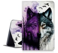 Abstract Forest Wolf Case for Samsung Galaxy Tab A8 10.5 Inch 2022, Shockproof PU Leather Folding Stand Slim Case with Auto Sleep/Wake for Galaxy Tab A8 2022 Model SM-X200/X205/X207