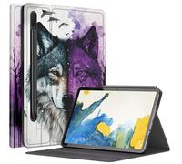 Abstract Forest Wolf Case for Samsung Galaxy Tab S9 Plus/ S9 FE Plus 5G 12.4 inch Tablet 2023, Multiple Viewing Angles Case with S Pen Holder Auto Sleep/Wake for Galaxy Tab S9+