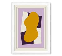 Abstract Form in Gold Geometric Framed Wall Art Print A3 (42×29.7cm) White, Wall Decor for Living Room, Bedroom, Office & Home, Ready to Hang, Art Gift