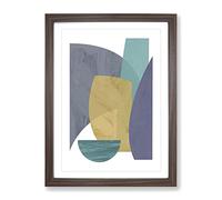 Abstract Forms Modern Framed Print | A2 Walnut Framed Wall Art | Ready to Hang | Abstract Fantasy Picture | Living Room Bedroom Lounge Office