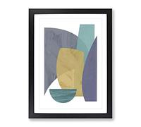 Abstract Forms Modern Framed Wall Art Print, Ready to Hang Picture for Living Room Bedroom Home Office Décor, Black A4 (34 x 25 cm)