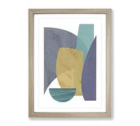 Abstract Forms Modern Framed Wall Art Print, Ready to Hang Picture for Living Room Bedroom Home Office Décor, Oak A4 (34 x 25 cm)