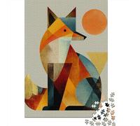 Abstract Fox Art Print-1 Jigsaw Puzzles Puzzles for Adults Kids. 1000 Piece Whimsical Challenge Toy Educational Game Home Decoration for Educational Games Gifts 38x26cm/1000pcs