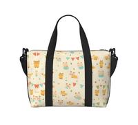 Abstract fox Printed Tote Travel Bag With Adjustable Shoulder Strap Suitable For Travel And Sports