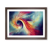 Abstract Fractal Splash Vol.1 Framed Print | A4 Walnut Framed Wall Art | Ready to Hang | Abstract Fantasy Picture | Living Room Bedroom Lounge Office