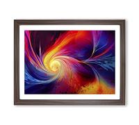 Abstract Fractal Splash Vol.2 Framed Print | A2 Walnut Framed Wall Art | Ready to Hang | Abstract Fantasy Picture | Living Room Bedroom Lounge Office