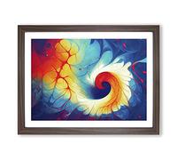 Abstract Fractal Splash Vol.3 Framed Print | A3 Walnut Framed Wall Art | Ready to Hang | Abstract Fantasy Picture | Living Room Bedroom Lounge Office