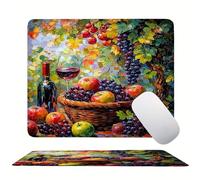 Abstract Fruit Mouse Mat 20 x 15 cm Ultra Thin, with Stitched Edges Office Mouse Pad, Non-Slip Rubber Base, Waterproof & Washable, Desk Accessories, Aesthetic Design Mousepad 200x150mm s0z-330