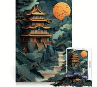 Abstract Fuji Bonsai Tree Jigsaw Puzzles for Teenagers 1000 Recreational Game Firm Edge Pattern Assemble Perfect Art (50x75cm)