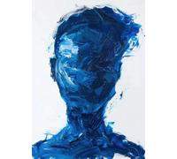 Abstract Fuzzy Character Portrait Poster Blue Series Prints Canvas Painting Wall Art Pictures Living Room Home Decoration A5 30X40Cm Unframed