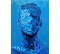 Abstract Fuzzy Character Portrait Poster Blue Series Prints Canvas Painting Wall Art Pictures Living Room Home Decoration A6 21X30Cm Unframed