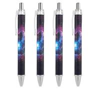 Abstract G-alaxy Funny Retractable Ballpoint Pen Black Ink Smooth Writing Pens Personalized Office Supplies 4 PCS AS PIC 3