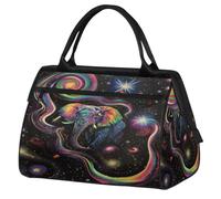 Abstract Galaxy Elephant Travel Duffle Bag for Women Men Kids Boys Girls Weekend Overnight Bags 24 L Holdall Tote Cabin Bag for Sports Gym Yoga