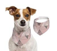 Abstract Geo In Blush Pink And Grey,Pet Bib Scarf Cats Dog Bandana Dogs Towel Bib Adjustable Pet Scarf,L