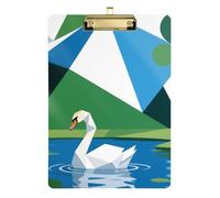 Abstract Geometic White Swan Green clipboard Nursing Standard Hole for Personalized clipboards for Teachers Size 9 x 12 Gold