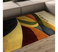 Abstract Geometric Area Rug, 120x180cm Color Block Carpet for Living Room