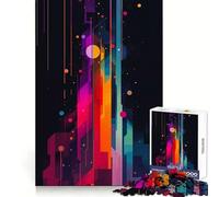 Abstract Geometric Art 1000 Piece Jigsaw Puzzles for Adults Teenagers Recall Boost Tight Cut Real Challenge Art Display (38x52cm)