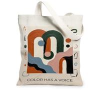 Abstract Geometric Art Quote Shapes Canvas Tote Bag 13x15 Inch | Abstract art print, Modern geometric design, Textured paint finish, Inspirational quote, Minimalistic aesthetic
