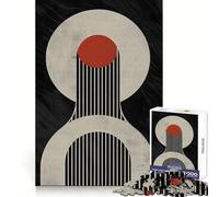 Abstract Geometric Art with Circles And Lines Jigsaws for Adults1000 Pieces Indoor Play Precise Connection Family Game Furniture Decor (50x75cm)