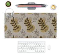 Abstract Geometric Boho Floral Desk Pad Mouse Mat Large with Non-Slip Rubber Base Smooth Face Mouse Pad Big 90X40 CM Mousemat Office Desk Decor Office Gifts Mousepad Large for School Home Gaming