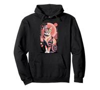 Abstract Geometric Calico Cat Retro Modern Art Pullover Hoodie