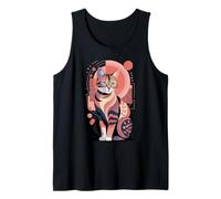 Abstract Geometric Calico Cat Retro Modern Art Tank Top