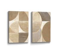 Abstract Geometric Canvas Wall Art: 2 Piece Bedroom Shape Picture Minimalist Pattern Print Modern Bathroom Painting Small Vertical Aesthetic Artwork Decor Living Room