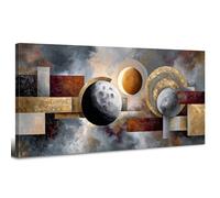 Abstract Geometric Canvas Wall Art for Bedroom Colorful Modern Round Paintings Wall Decor Mid Century Pictures Prints Watercolor Graffiti Aesthetic Poster Artwork Bathroom Home Decoration 20x40in