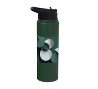 Abstract Geometric Circles Green Silver Modern Stainless Steel Insulated Water Bottle