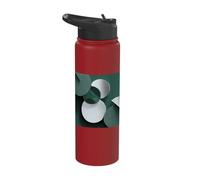 Abstract Geometric Circles Green Silver Modern Stainless Steel Insulated Water Bottle