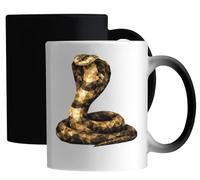 Abstract Geometric Design of a Cobra Snake Ceramic Magic Mug White