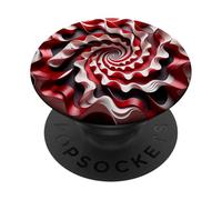 Abstract Geometric Fibonacci Spiral Art in Red and White PopSockets Adhesive PopGrip