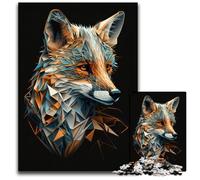 Abstract Geometric Fox Puzzles for 1000 Piece Jigsaw Puzzles for Adults Colorful Home DecorInteractive Family Game 1000 PCS(38x26cm)