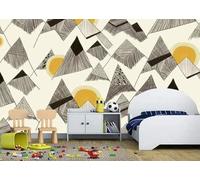 Abstract Geometric Hand Drawn Lines Individuality 3D Wallpaper Easy Install Feature Office Living Room Sofa Bedroom TV Background Wall Decoration-300cm×210cm