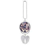 Abstract Geometric Lines Car Pendant, Rear View Mirror Hanging Ornament, Auto Decor for Rearview Mirror, Keychain Silver-Style