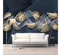 Abstract Geometric Lines Gold Leaves Art 3D Wallpaper Luxury Home Dining Decor Paste Sofa Living Room The Wall for Bedroom Mural-350cm×256cm