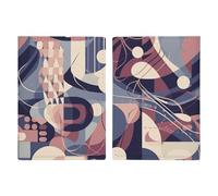 Abstract Geometric Lines Passport Holder for Women Men PU Leather Passport Travel Wallet with Multiple Pockets