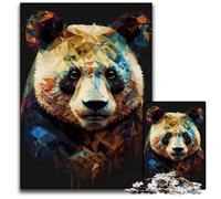 Abstract Geometric Panda Adult Jigsaw Puzzles 1000 Pieces Wooden Jigsaw Perfect for Birthday ChristmasHalloween Gifts 1000 PCS(75x50cm)