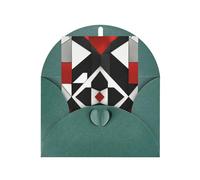 Abstract Geometric Pattern Print Adorable Blank Cards& Envelopes,Unique Designs Perfect for Festivals, Invitations