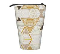 Abstract Geometric Pattern Vertical Retractable Pencil Case Stationery Box Adult Office Organizer Box