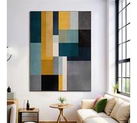 Abstract Geometric Pictures For Living Room | 50X70Cm Prints For Walls | Canvas Wall Art For Hallway Stairs | Room Decor | Unframed Posters | Charcoal Gray Artwork (Minimalist Illustration)
